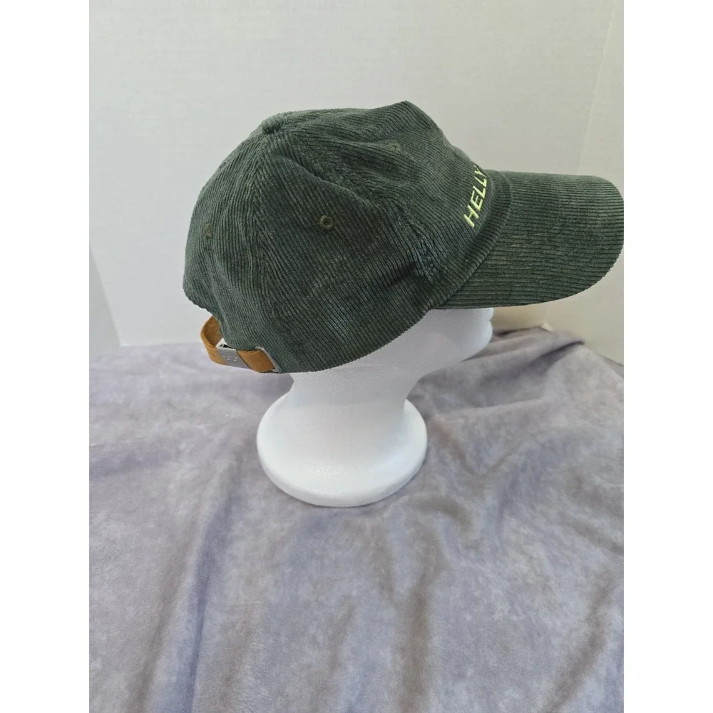 Helly Hansen Corduroy Baseball Cap Mens OS Olive Green Leather Strapback Hat